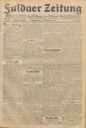 Ausgabe vom Mittwoch, den 23. September 1914.