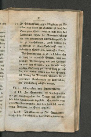VIII. Advocaten und Procuratoren.