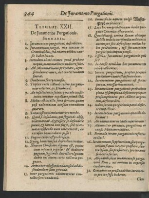 Titulus XXII. De Juramento Purgationis.