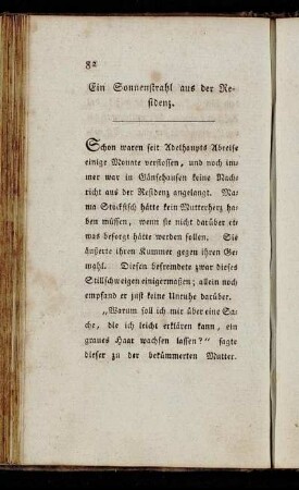 Ein Sonnenstrahl aus der Residenz.