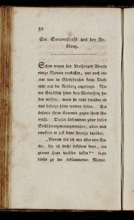 Ein Sonnenstrahl aus der Residenz.