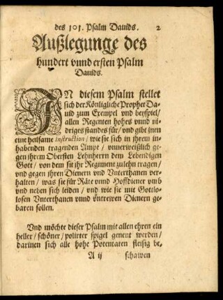 Außlegunge des hundert unnd ersten Psalm Davids.