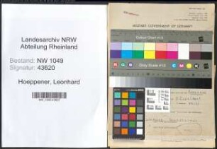 Entnazifizierung Leonhard Hoeppener , geb. 10.04.1896 (Arzt)
