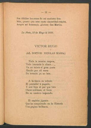 Víctor Hugo : (Al doctor Nicolás Massa)