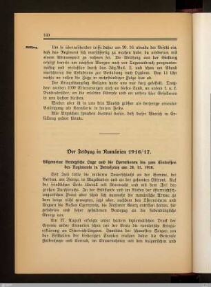 Der Feldzug in Rumänien 1916/17