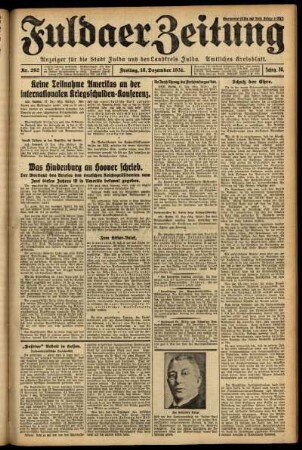 Ausgabe vom Freitag, den 18. Dezember 1931.