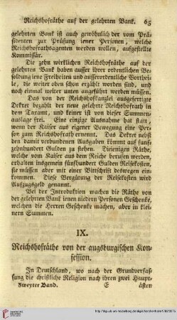 IX. Reichshofräthe von der augsburgischen Konfession