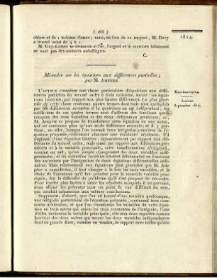 Mémoire sur les équations aux différences partielles