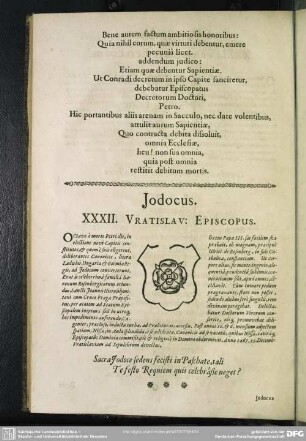 Iodocus. XXXII. Vratislav. Episcopus