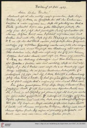Korrespondenz von Alice und Ludwig Klein: von Alice Klein und Ludwig Klein an Irmgard Klein, Kurt Klein, Max Klein und Friedrich Klein