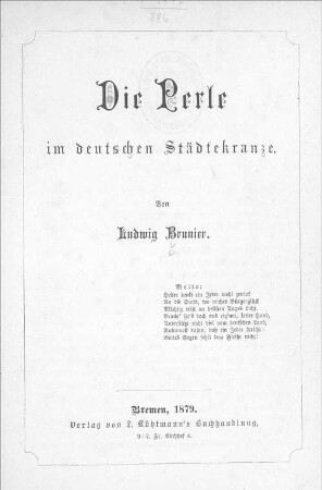 Die Perle im deutschen Städtekranze