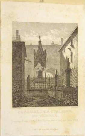 Grabmal der Scaliger in Verona (Italien): Blatt aus der Bilder-Chronik des Sächsischen Kunstvereins Dresden nach einem Gemälde von O. Wagner