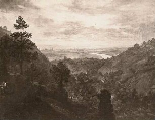 Blick auf das Elbtal mit Dresden, von den bewaldeten Loschwitzer Höhen : Blick auf das Elbtal mit Dresden, von den bewaldeten Loschwitzer Höhen. Öl/Lw. 56 x 71 cm, um 1801. ehem. Dresden, Körner-Museum (1945 angeblich verbrannt). Ausstellung. Dresden, Sächsischer Kunstverein: Kunst in Sachsen vor hundert Jahren. 29. April-24. Juni 1928