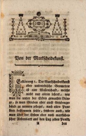Anleitung zur Markscheidekunst, oder unterirdischen Geometrie : worinnen die Praxis mit der Theorie verbunden, zum Nutzen und Gebrauche aller Liebhaber dieser Wissenschaft, hauptsächlich aber seiner Zuhörer