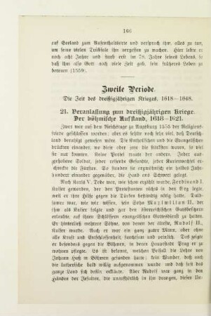 Zweite Periode. Die Zeit des dreißigjährigen Krieges, 1618-1648