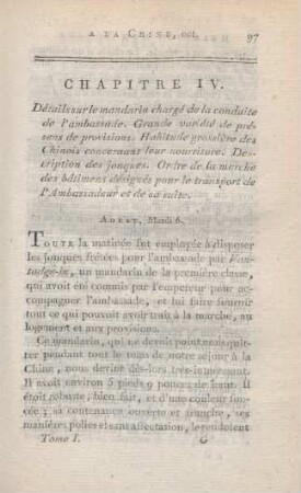 Chapitre IV. Détails sur le mandarin chargé de la conduite de l'ambassade ...
