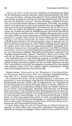 Leben und Arbeit in Herrenwyk, Geschichte der Hochofenwerk Lübeck AG, der Werkskolonie und ihrer Menschen : Lübeck, Schmidt-Römhild, 1985