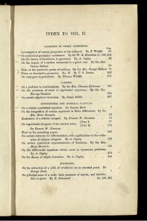 Index to Vol. II.