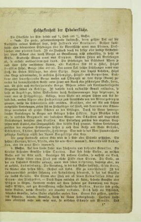 Beschaffenheit der Erdoberfläche