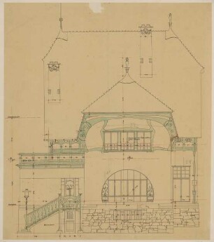 Wien, Wohnhaus Bahr, Aufriss der Ostfassade