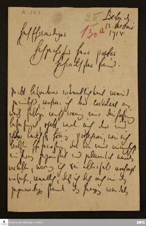 Brief von Carl Hildebrand v. Canstein an Johann Anastasius Freylinghausen.