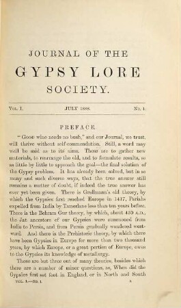 Journal of the Gypsy Lore Society. 1. 1888/89