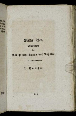 Dritter Theil. Beschreibung der Königreiche Kongo und Angola.
