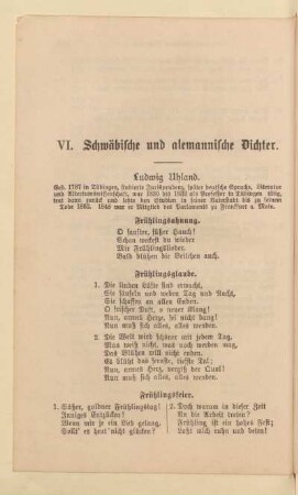 VI. Schwäbische und alemannische Dichter
