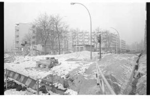 Kleinbildnegativ: Straßenbauarbeiten, Bülowstraße, 1978