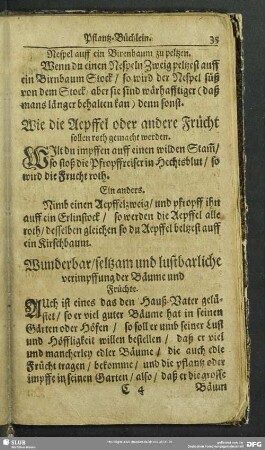 Wunderbar, seltzam und lustbarliche verimpffung der Bäume und Früchte