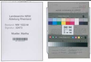 Entnazifizierung Martha Mueller , geb. 29.12.1912 (Krankenschwester)