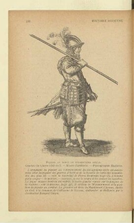 Piquier au début du dix-septième siècle. Gravure de Gheyn (1565 - 1615). - Musée d'artillerie. - Photographie Hachette