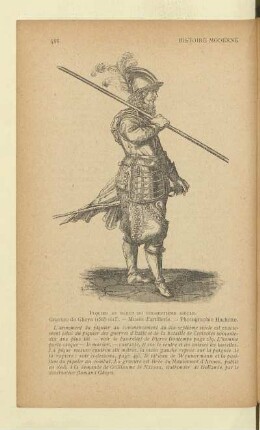 Piquier au début du dix-septième siècle. Gravure de Gheyn (1565 - 1615). - Musée d'artillerie. - Photographie Hachette