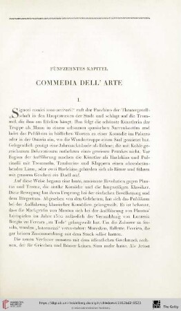 Fünfzehntes Kapitel: Commedia dell' arte