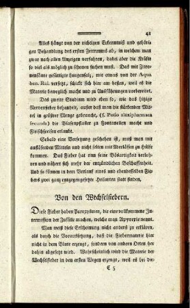 Von den Wechselfiebern