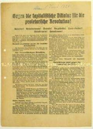 Flugblatt der KPD gegen den Dawesplan