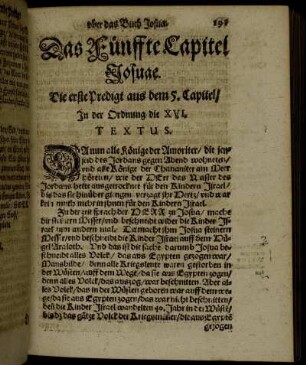 Das Fünffte Capitel Josuae.