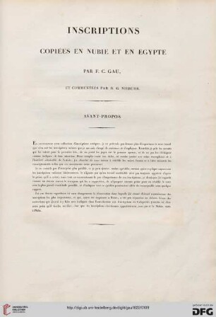 Inscriptions copiées en Nubie et en Egypte