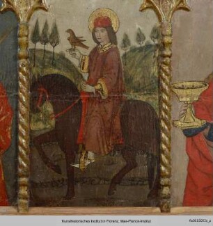 Polyptychon : Predella mit Schmerzensmann und Heiligen : Heiliger Julian