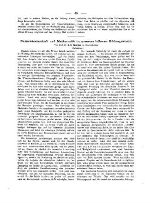 Naturwissenschaft und Mathematik in unserem Bildungswesen : (Fortsetzung)
