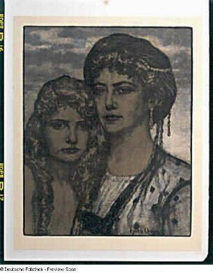 Frau und Mädchen in Halbfigur