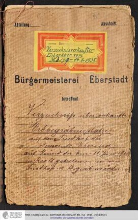 Verzeichnis verkaufter Erbgräber