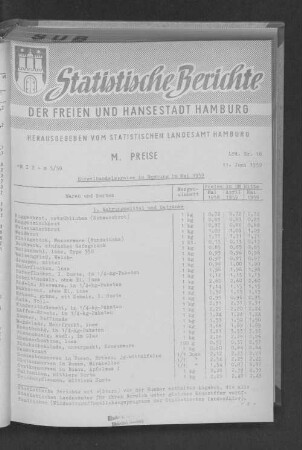 Einzelhandelspreise in Hamburg im Mai 1959 : Lfd. Nr. 18