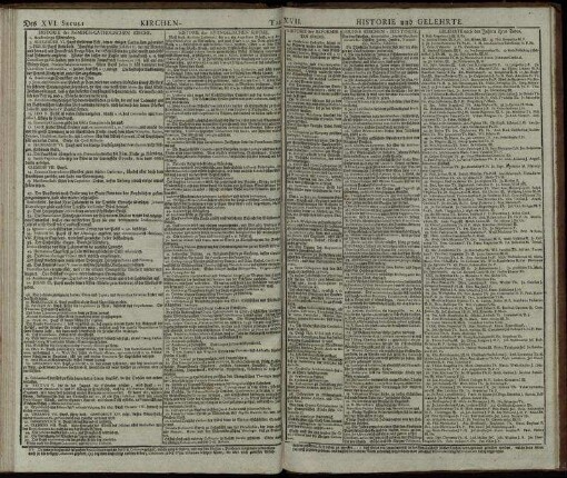 Tab. XVII. Kirchen- Historie und Gelehrte.