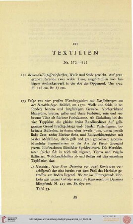 VII. Textilien (Nr. 272-312)