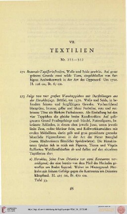 VII. Textilien (Nr. 272-312)
