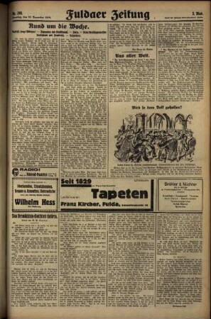 Dritte Ausgabe vom Sonntag, den 15. Dezember 1929.