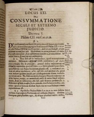 Locus XXI. De Consummatione Seculi Et Extremo Judicio.