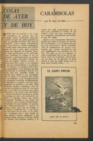 Carambolas : Cosas de ayer y de hoy