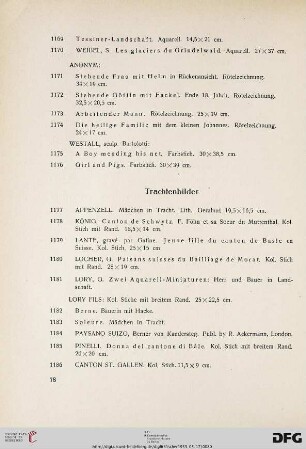 Trachtenbilder (Nr. 1177-1188)